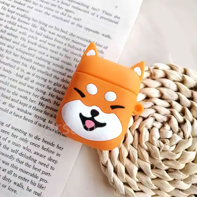 Cartoon For airpods case Silicone Cover For airpods Case Cute Earphone 3D Headphone case Protective Orange dog