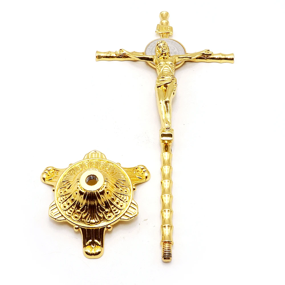 ゴールデンイエス悪魔払いクロス竹ゴールドペンダント装飾品カトリック
