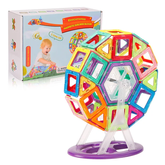 US $31.34 68PCS Magnetic Designer Construction Ferris wheel Set Model & Building Toy Magnets Magnetic Blocks