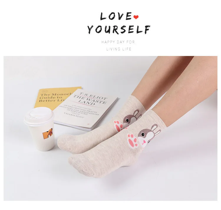 20pair/lot Autumn/Winter new socks women's animal Pattern cotton Crew comfortable breathable adult socks christmas socks
