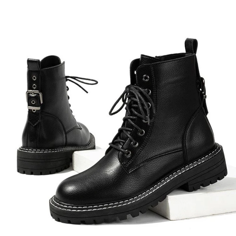 office flat black boots