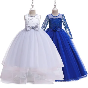 

Kids Tulle Dresses for Girls Floral Lace Girls Dresses for Party Wedding Vestidos Elegant Princess Maxi Dress 6 8 10 12 14 16 Y