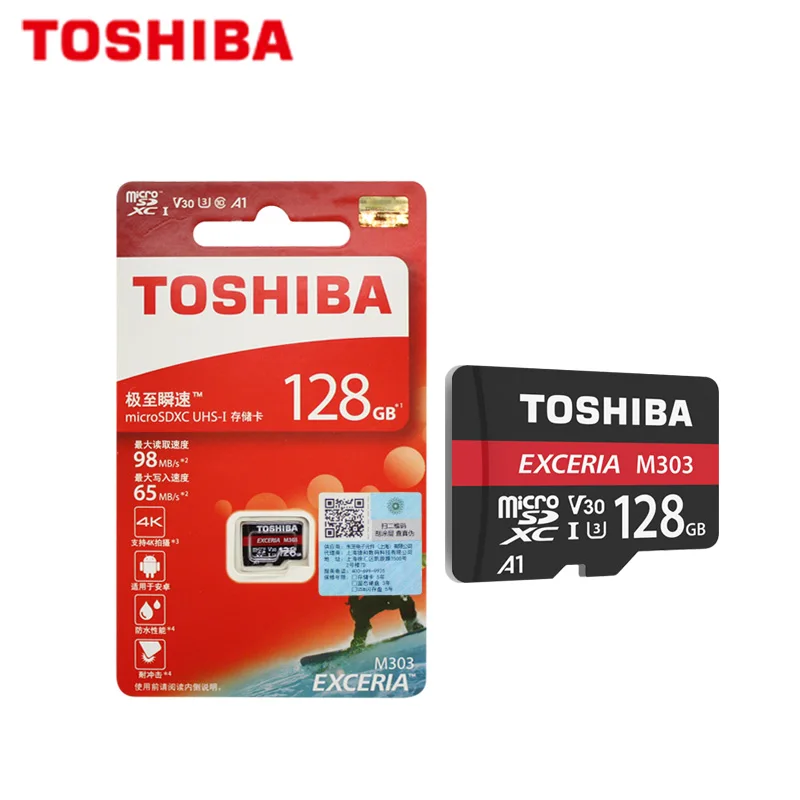 TOSHIBA Exceria микро SD карты M303 SDXC 128 ГБ 256 Гб карта памяти модуль памяти Transflash карты памяти Max 98 МБ/с. для Android 4K видео