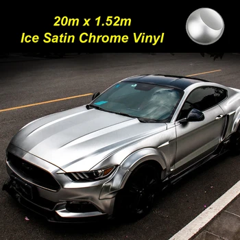 

20m Silver BM Plating Matte Ice Satin Vinyl Film Warpping Motorcycle Car Stickers Waterproof Automobiles Bubble Air Free