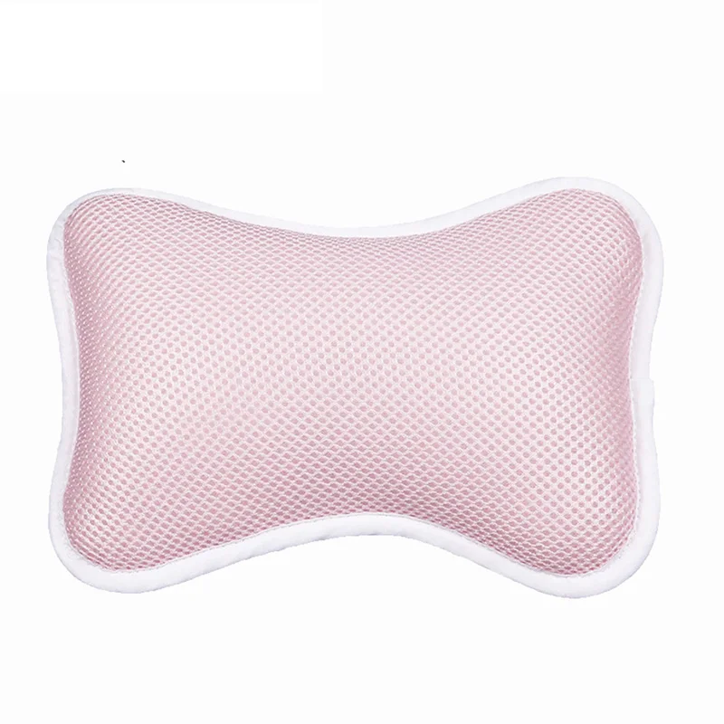pink 3D сетка в форме кости подушка для ванны с 2 большими присосками мягкая Расслабляющая Антибактериальная ванна спа поддержка шеи Ванна подушка для шеи - Цвет: pink