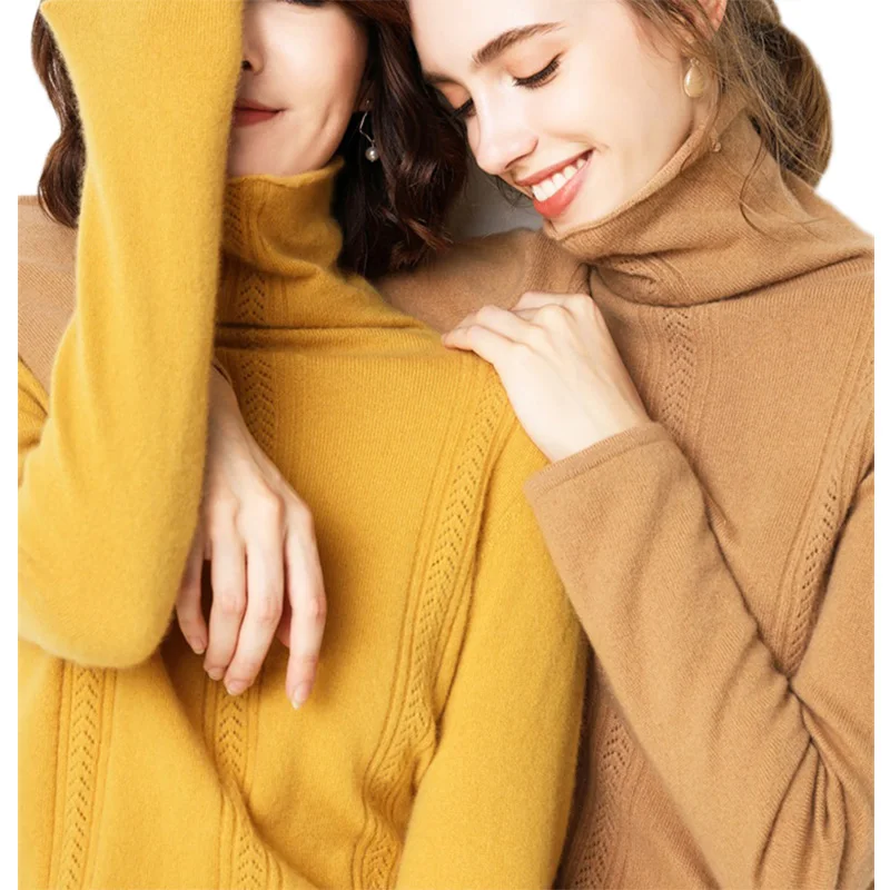 

Women's Sweaters Autumn Winter Turtleneck Long Sleeve Casual Knitted Jumper Fashion Slim Elasticity Pullover Clothes
