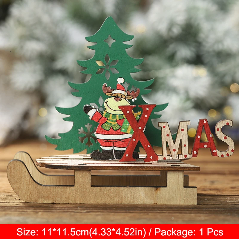 Новогоднее DIY деревянное Рождественское украшение для дома с оленем рождественские украшения детский подарок рождественские украшения для дома - Цвет: 03 Elk