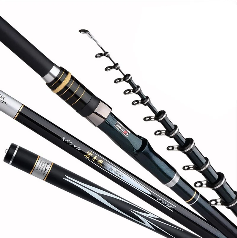 

3.6M 4.5M 5.4M 6.3M High Carbon Fiber Rocky Telescopic Fishing Rod Spinning Rods Fishing Pole Feeder Carp Rods B324