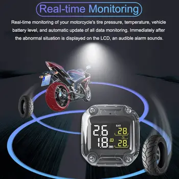

M3 TPMS Waterproof Motorcycle Real Time Tire Pressure Monitoring System Wireless LCD Display Internal or External TH/WI /WF Sens