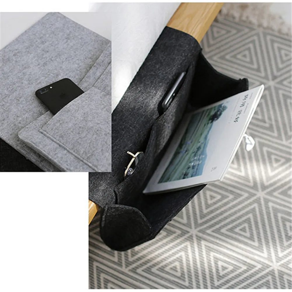 Organizer Bed Desk Bag Sofa TV Remote Holder Storage Bags Newest Hot Felt Bedside Pocket Caddy Storage