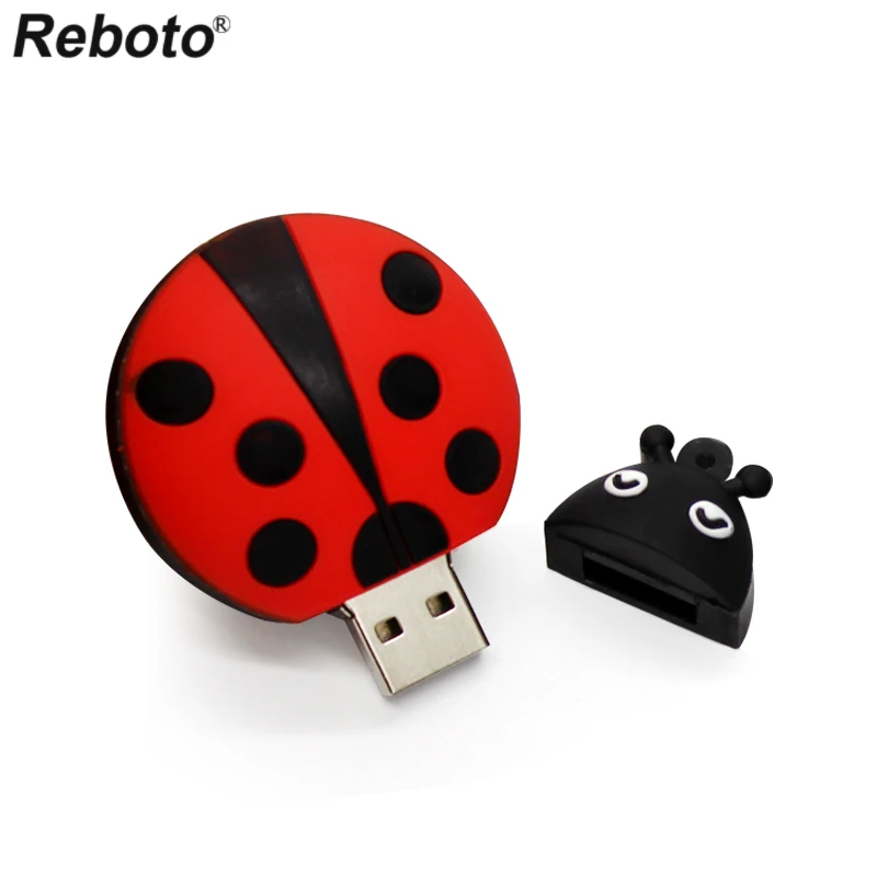 Cartoon Animal Ladybug Pendrive 4GB 8GB 16GB 32GB 64GB Cute Fashion Personalized Gift Beetle USB 2.0 Flash Drive Memory Stick
