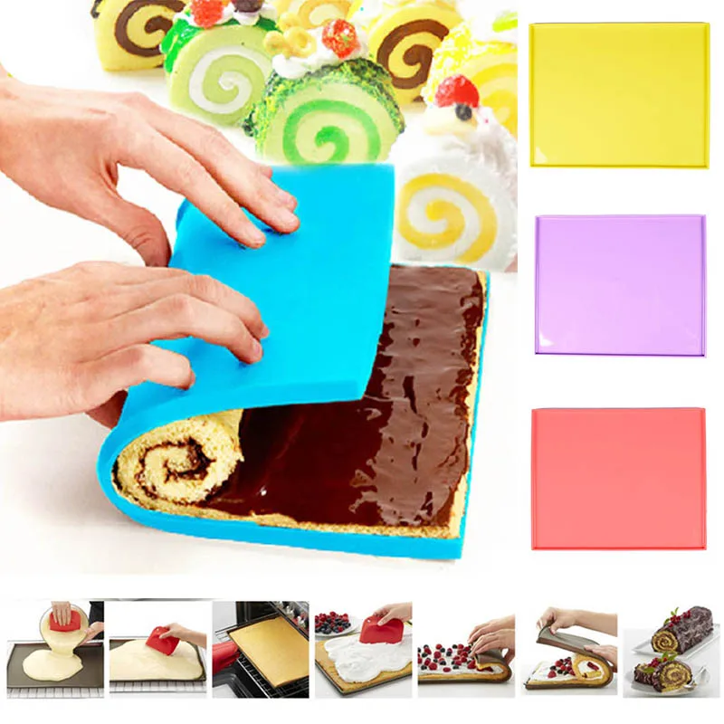 

Pastry Tools Swiss Roll Mats Silicone 1 PC Cake Pad Baking Rug Mat Cake Rolls Molds Kitchen Accessories Nonstick