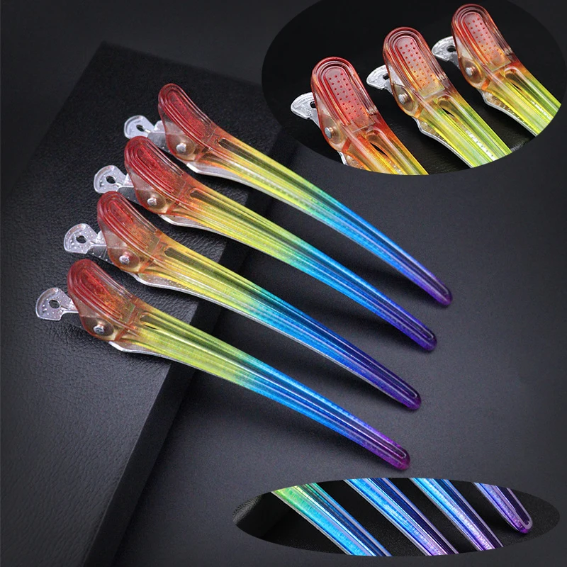 

Universal heat-proof rainbow hair clip professional hairdressing hair cutting fixed hair clip salon barber shop styling tool