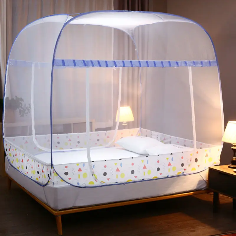 Large Space Mosquito Net Adult Bedding Tent Three-door Insect Repellent Netting Double Bed Mesh Canopy Yurt Curtain For Adults | Дом и сад