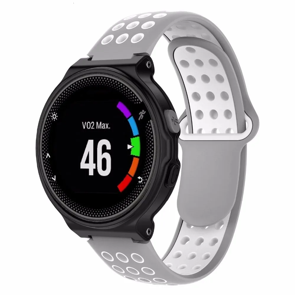Браслет ремешок для смарт-часов Garmin Forerunner 220/230/235/620/630 два Цвета 2in1 ремешок мягкий силиконовый сменный наручный ремешок для наручных часов