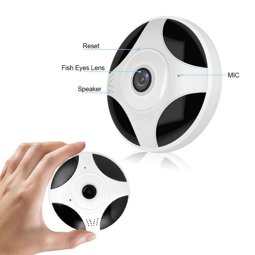 360 3MP Wifi IP панорамная камера рыбий глаз HD 1080P Беспроводная Мини P2P ИК Ночное Видение