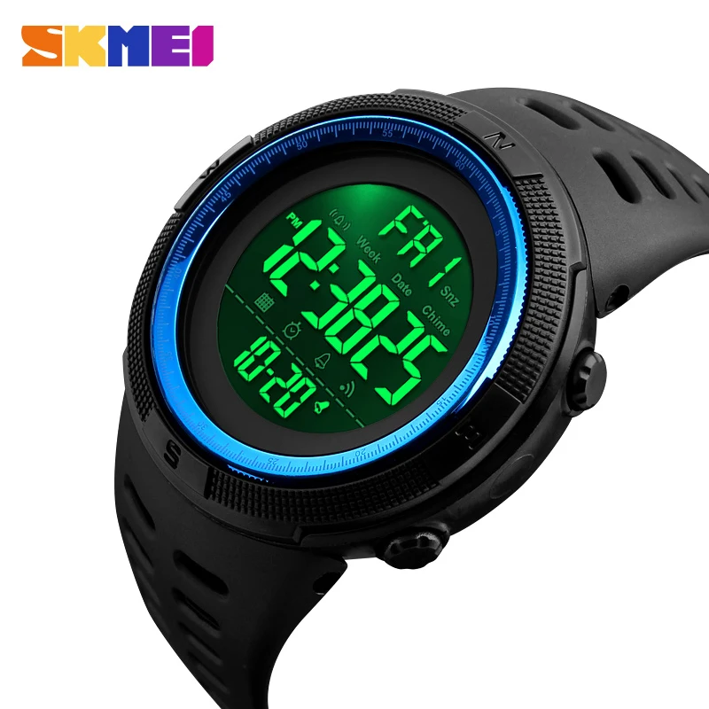 SKMEI Мужчины Спортивные часы 50 м водонепроницаемый ударопрочный Военная мода часы цифровые наручные часы Relogio masculino 1251