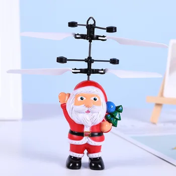 

16cm Flying Santa USB Levitation Induction Vehicle Novelty Lighting Christmas Santa Claus Drone Cartoon Aircraft Sensor