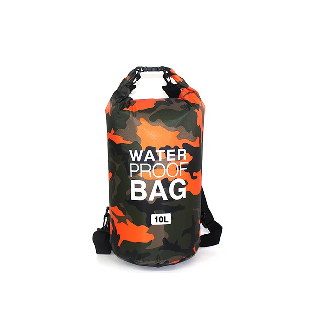 30L Waterproof Swimming Bag Dry Sack Camouflage Colors Fishing Boating Kayaking Storage Drifting Rafting Bag 2L 5L 10L 15L XAZ9 10L Orange