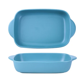 

Ceramic Ear Bake Plate Deep Dish Cheese Risotto Dish Baking Baking Dish Baking Bowl Creative Tableware Home Heat-Resistant Recta