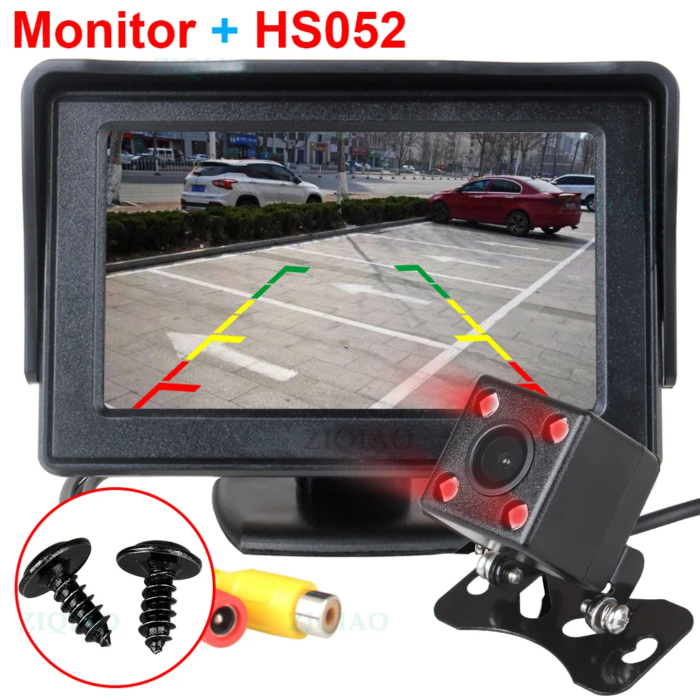 ZIQIAO 4 3 дюймов TFT Автомобильный ЖК дисплей монитор инфракрасный Камера HD ИК