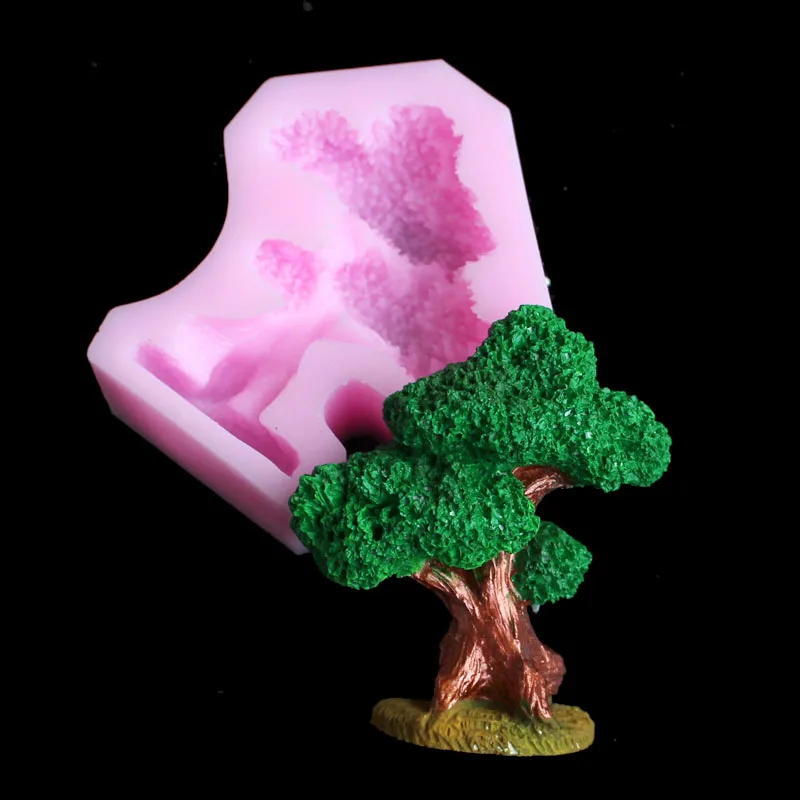 T031 Pine Bonsai Silicone Mold Decoration Tool Chocolate Mold Cake, Gumpaste Mold, Aromatherapy Wax Clay Gypsum Mold, Sugarcraft, Kit - Цвет: T031