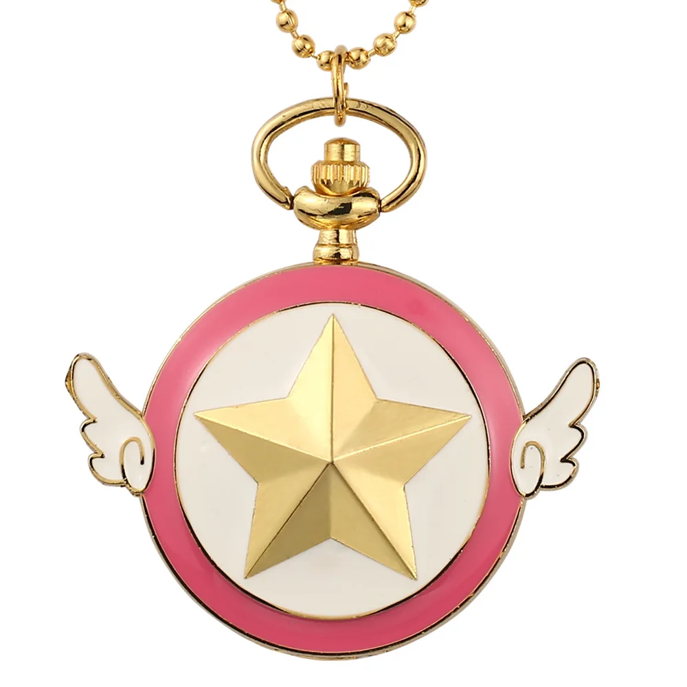 Аниме Cardcaptor Card Captor Sakura карманные часы ожерелье Звезда драгоценный камень кулон ювелирные изделия цепь часы для женщин девочек Рождественский подарок
