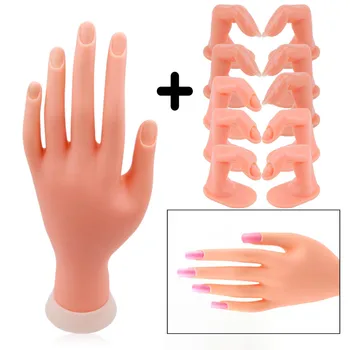 

5/10pcs Fake Nails 1pcs Hand For Manicure Practice Finger Training Model Beauty False Nail Tips Printer Art Flexible Soft Tools