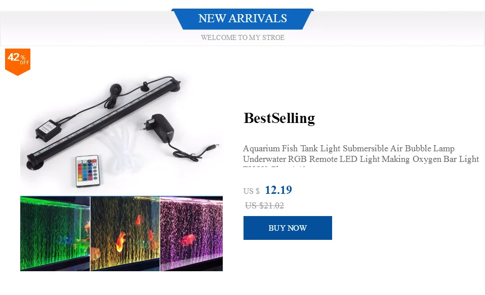 Светильник для аквариума, погружной воздушный пузырьковый светильник, подводный RGB светодиодный светильник с дистанционным управлением, светильник для кислородного бара, EU US Plug A40