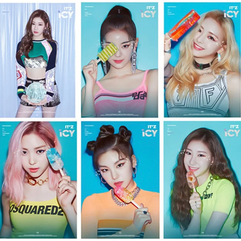 

21 Pcs/Set ITZY Photocard Photo Card PVC Crystal Card Stickers For Bus Student Card Stationery Set