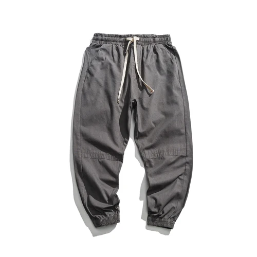 Серый Japanese Retro Trousers Versatile Casual Pants Fashion Solid Color Ropa De Hombre Loose Harem Pants Men's Clothing - Цвет: Серый