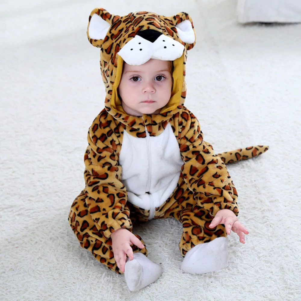 Anime Tiger Cartoon Baby Girl Onesie Newborn Baby Boy Clothes Jumpsuits Zipper Kid Costume Party Clothes