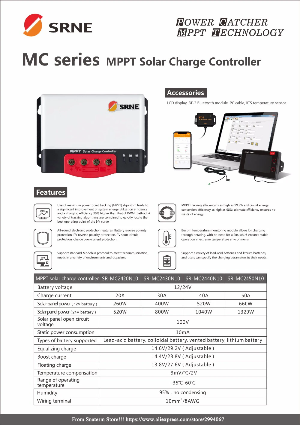 SRNE RM-6 ЖК-дисплей применимые модели контроллера MC2420N10 MC2430N10 MC2440N10 MC2450N10etc