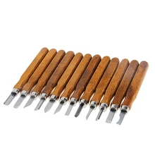 12 шт./компл. древесины Скульптура набор инструментов мини долото Сталь лезвия Asstorted с деревянной ручкой