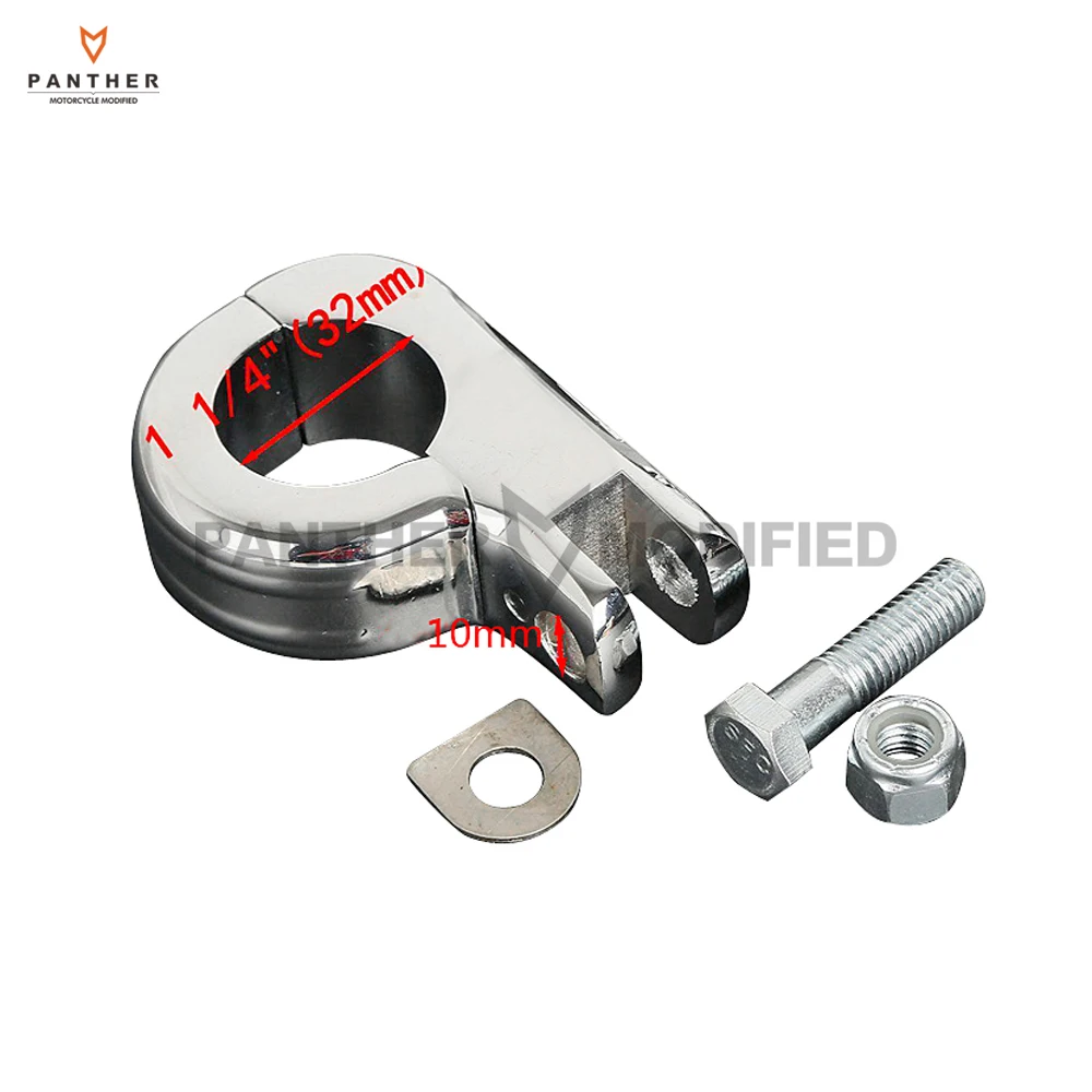 Хромированный мотоциклетный чехол для ног Moto Foot Peg P-Clamp монтажный комплект для Harley защита двигателя 1 1/" 32 мм шоссейный бар
