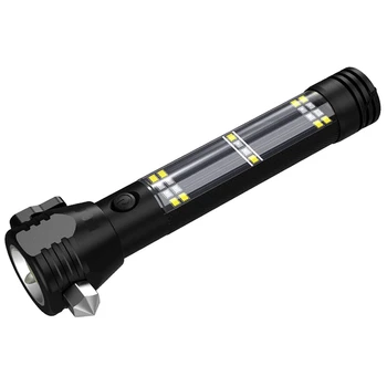 

ABUI-Solar Flashlight Multi-Function Flashlight Rechargeable Flashlight Car Emergency Tool
