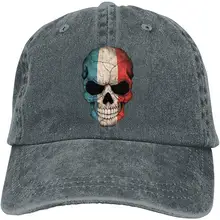 Мужская и Женская бейсбольная кепка с французским флагом и черепом, джинсовая кепка для папы, Кепка для водителя грузовика
