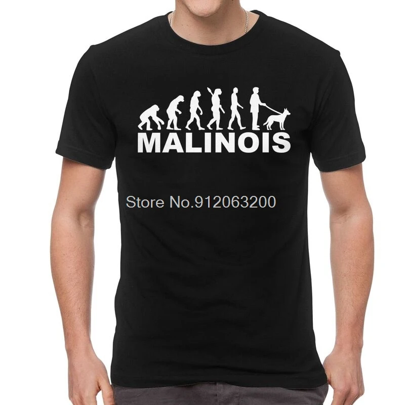 Malinois Men's Evolution T-Shirt Graphic Belgian Shepherd Dog Tshirt Short Sleeve Unique T Shirt Cotton Tee Tops Merch | Мужская