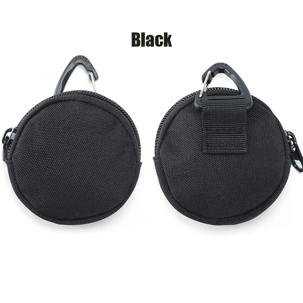 Black 900D тактический мини EDC чехол с крюком для ключей монета для наушников сумка для мелочей кошелек чехол для ключей Охота Туризм Кемпинг маленький карман нейлон - Цвет: Black