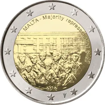 

Malta 2012 Negotiations in the 1887s 2 Euro Real Original Coins True Euro Collection Commemorative Coin Unc