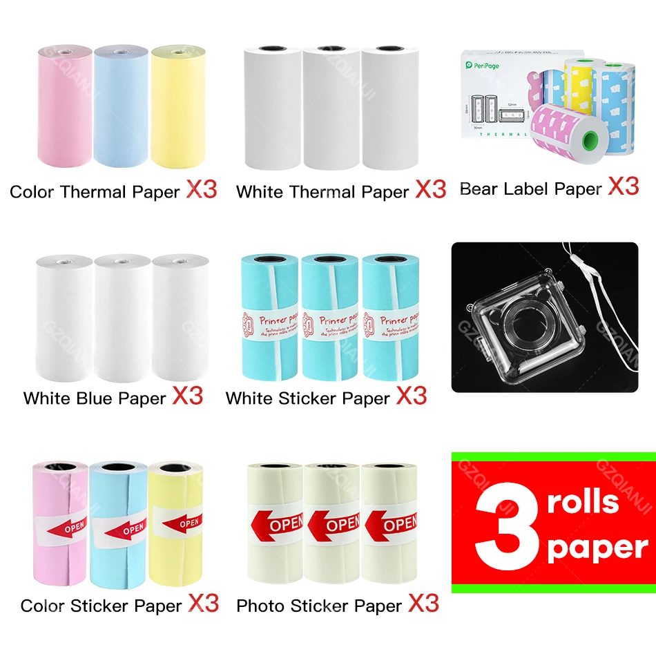 Peripage A6 Photo Paper Roll 58mm Label Sticker Notes White Color Paper