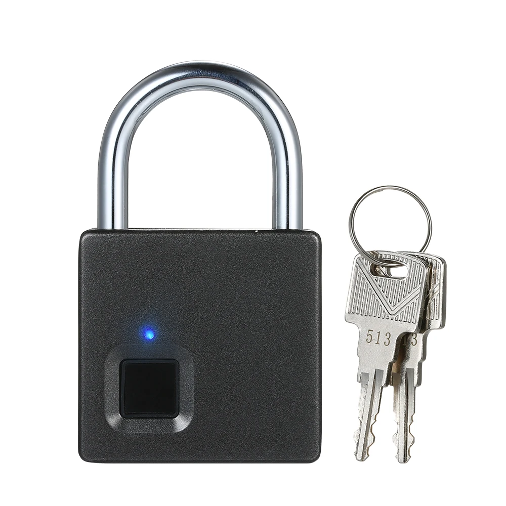 Умный замок отпечатков пальцев с 2 клавишами USB Перезаряжаемый IP65 Водонепроницаемый Противоугонный замок безопасности дверной багажный замок для чемодана