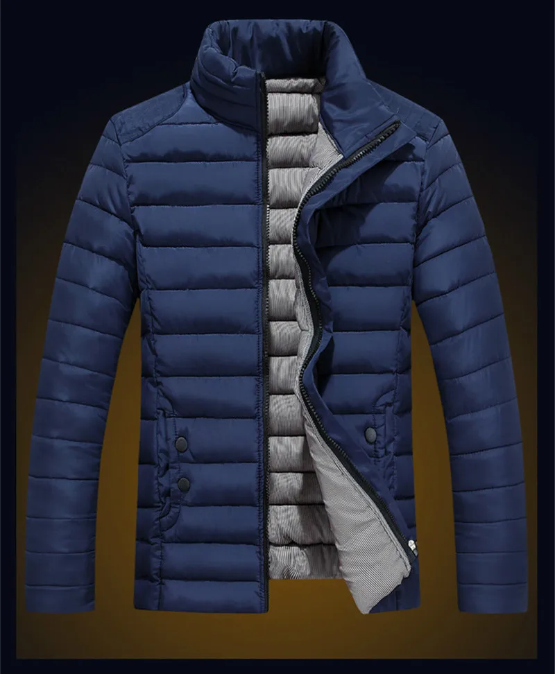 Высокое качество 2020 мужские теплые куртки Тонкий Зимний пуховик хлопковое