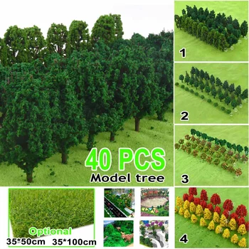 

40Pcs/Set DIY Scale Architectural Model Trees Railroad Layout Garden Landscape Scenery Miniatures Tree Building Kit Toy for Kid