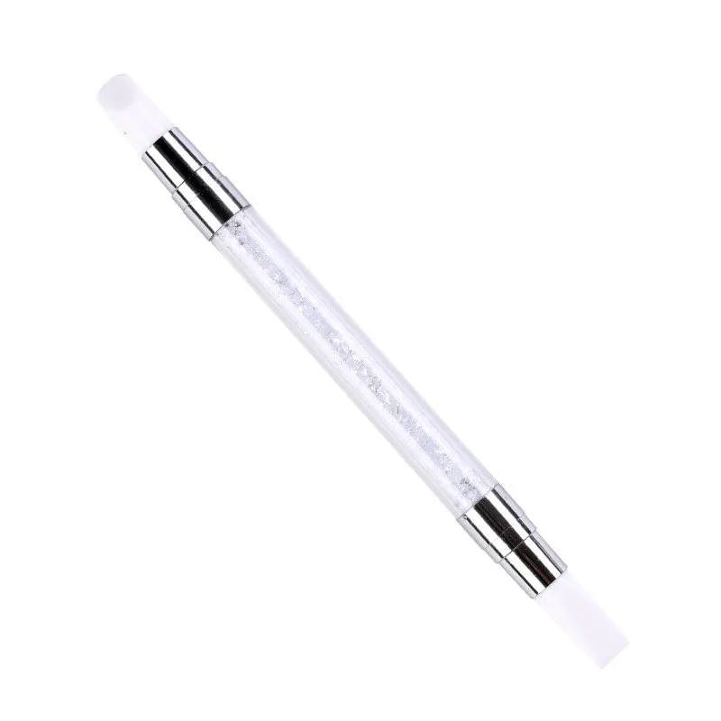 Nail art silicone pen double-head oblique mouth shape point drill applique embossing stick multifunctional nail pen
