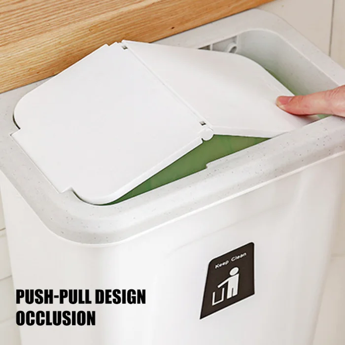 Push-top Trash Can Chef Hanging Automatic Return Lid for Fruit Vegetable Pericarp PI669