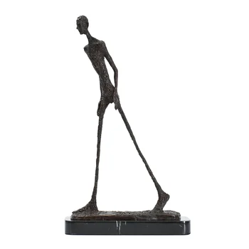 

Walking Man Statue Bronze by Giacometti Replica Abstract Skeleton Sculpture Vintage Collection Art Home Decor