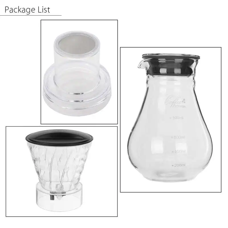 

Hot Sale Glass Cold Ice Water Drip Coffee Maker Brew Pot Dripper Coffeemaker 800Ml
