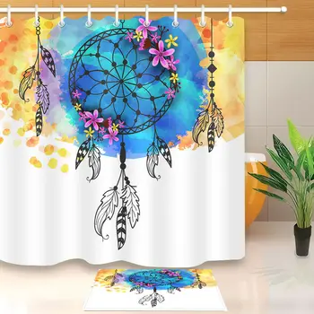 

Boho Style Dreamcatcher Fabric Shower Curtain Set Bathroom Curtains Accessories