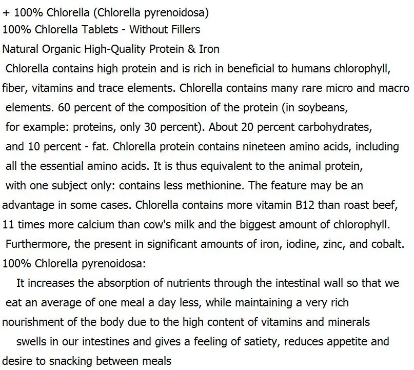 500g/1000g Chlorella tablets Chlorella extract enhances immunity improve physique